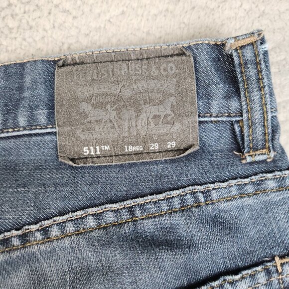 Levis 511 Jeans Boys 18 Reg Slim Fit Straight Leg Cotton Blend Modern Blue Denim - Picture 9 of 9